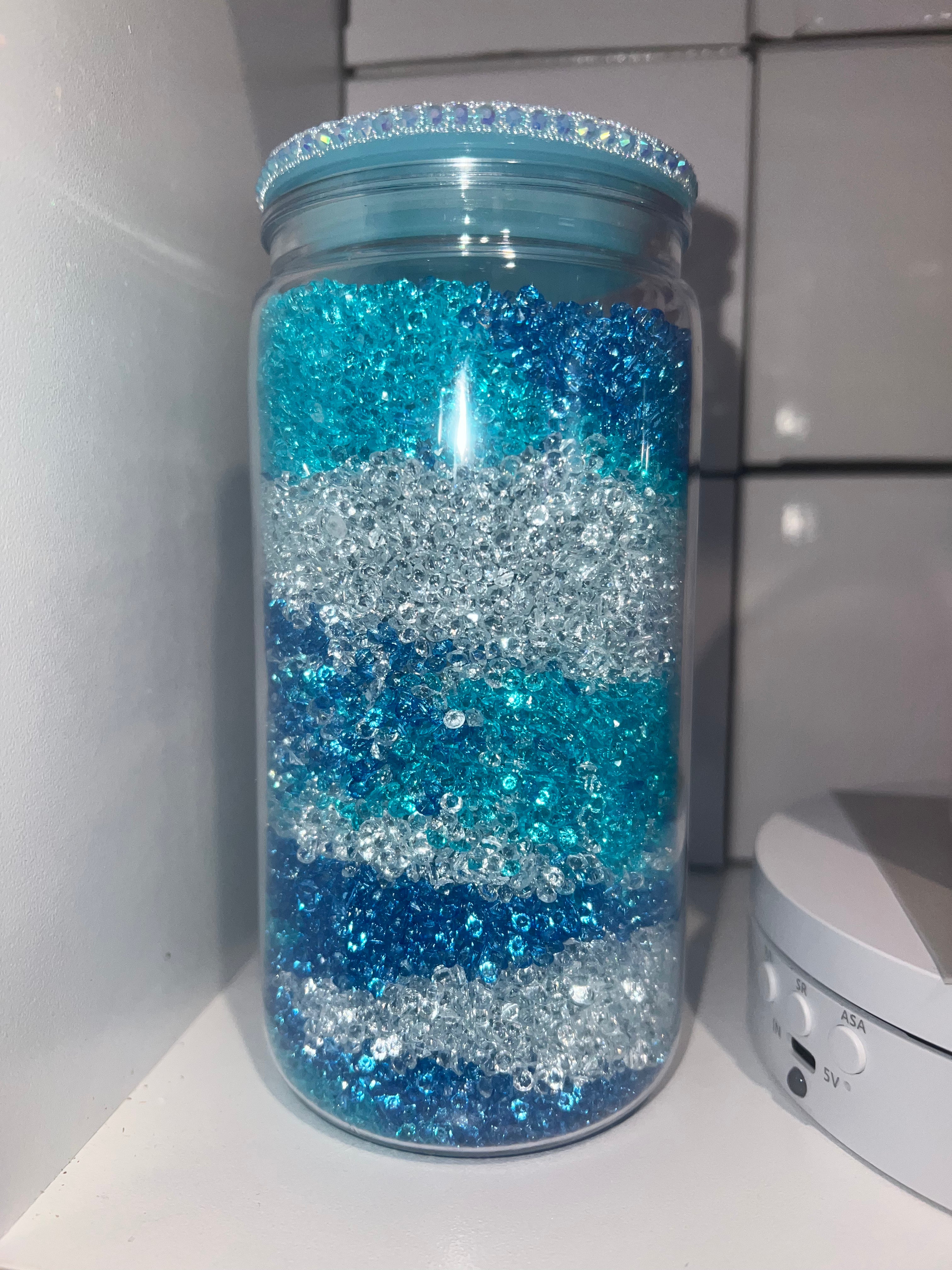 Ocean Blue Rhinestone 16oz